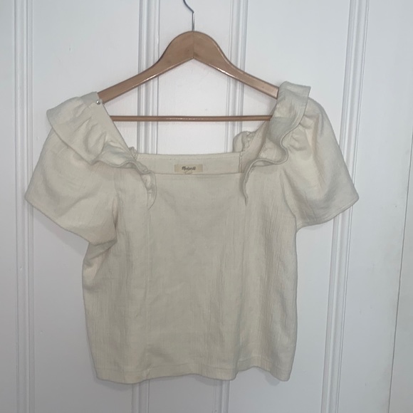 Madewell Tops - Madewell Crosshatch Ruffled Top